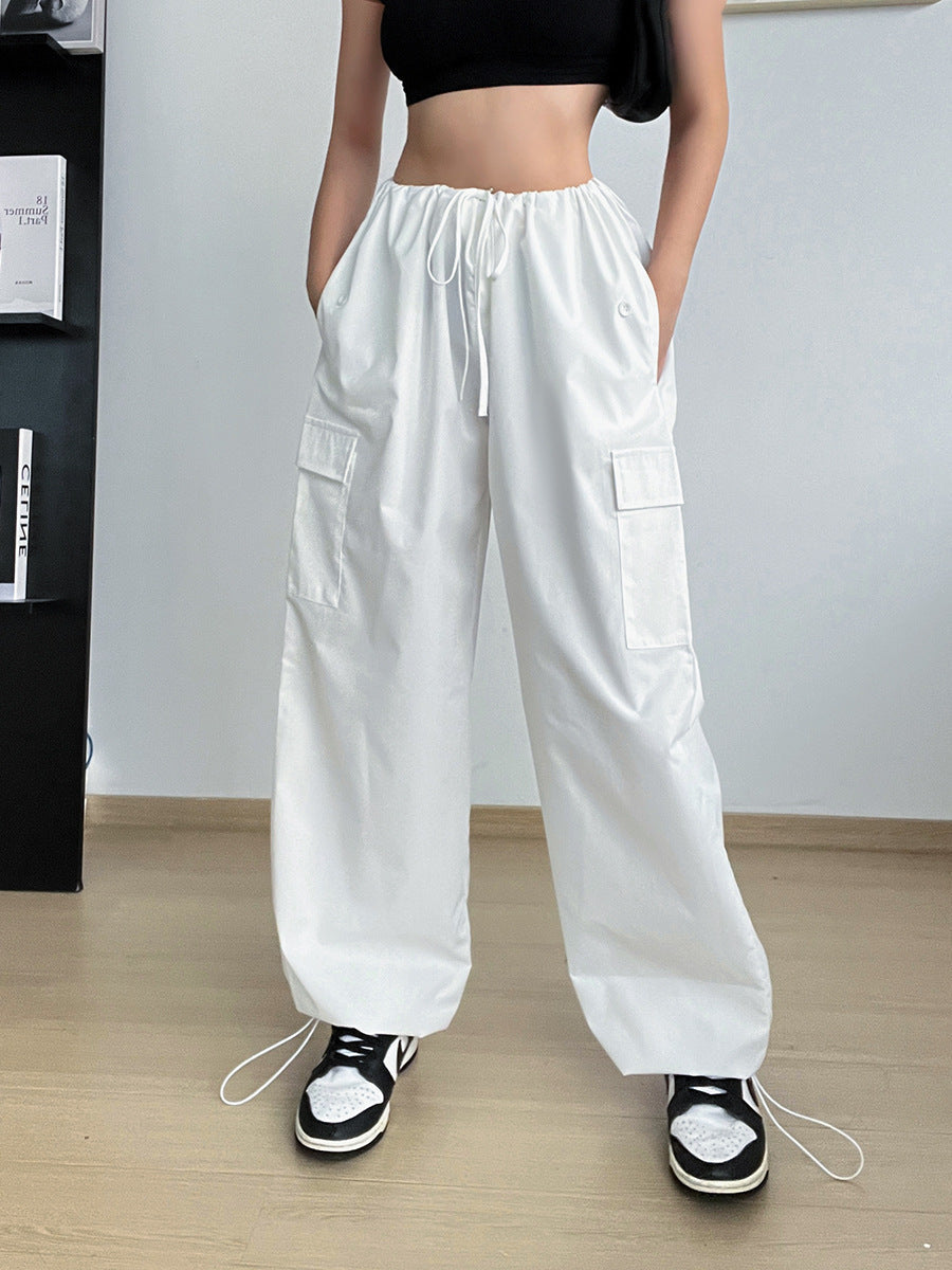 Shirley – Weite Damenhosen mit hohem Bund und Kordelzug