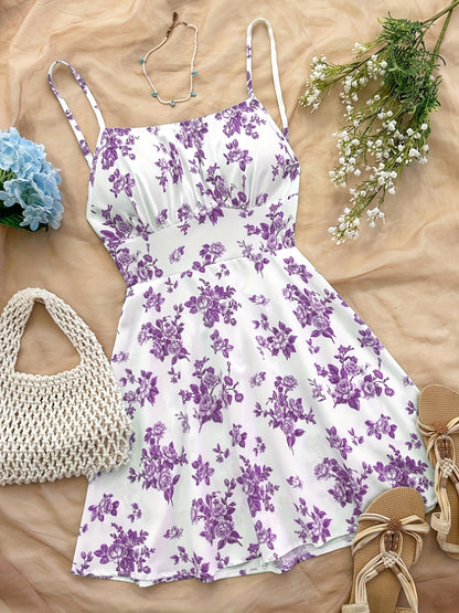 Damen Sommerkleid mit Blumenmuster im Boho-Stil – Perfekt für Urlaub & Freizeit