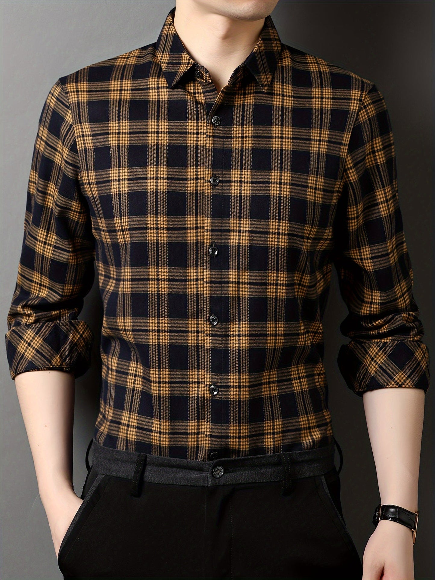 Herren Karohemd Modern Fit – Elegantes Business und Freizeit Hemd
