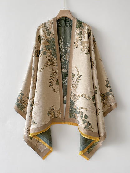 Damen Kimono Cardigan mit floralem Vintage-Muster – Elegante offene Umhangjacke für Freizeit und besondere Anlässe