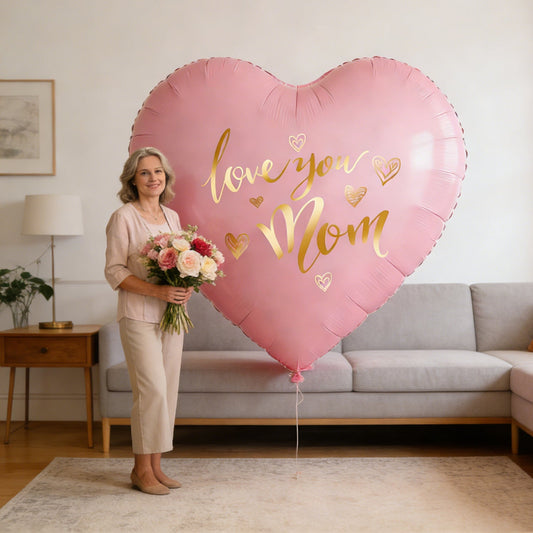Großes Herz-Ballon für Damen – Muttertagsgeschenk, dekoratives Highlight für Zuhause, elegante Geschenkidee