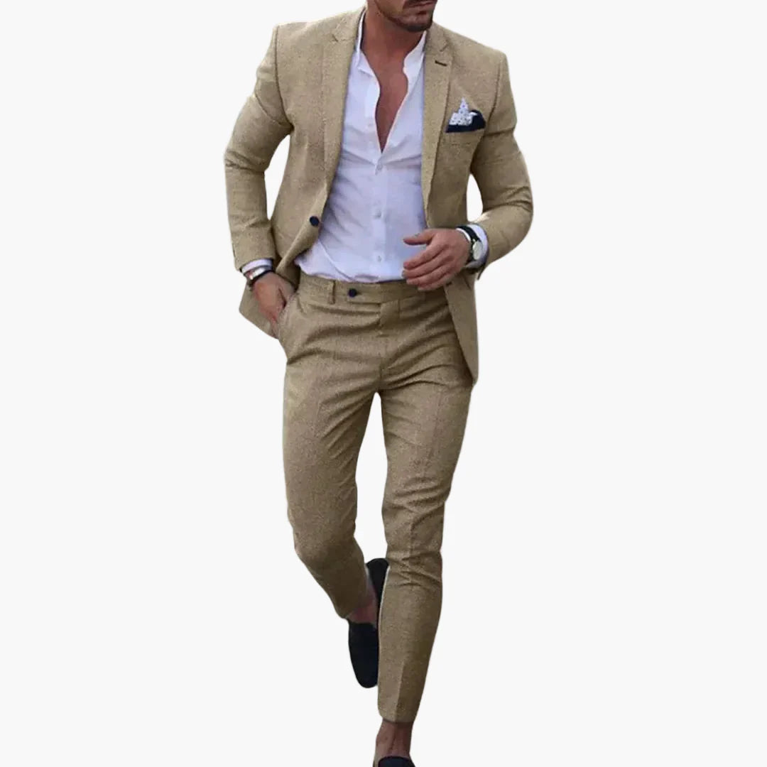Herren Slim Fit Sommeranzug – Eleganter Business & Freizeit 2-Teiler für stilvolle Anlässe