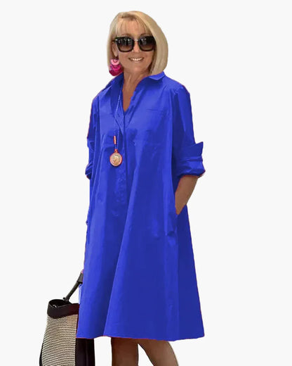 Damen Hemdblusenkleid Elegant Freizeitmode – Lockerer Schnitt, Modischer Stil, Perfekt für Alltag und Urlaub