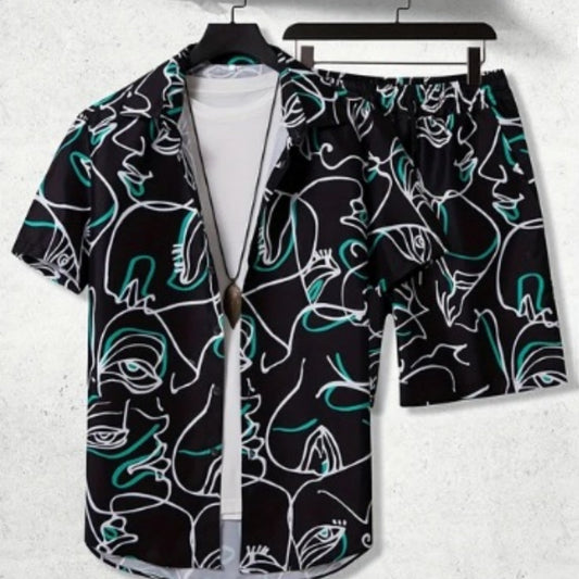 Kirk – Bedrucktes Freizeit Herren-Shirt und Shorts Set