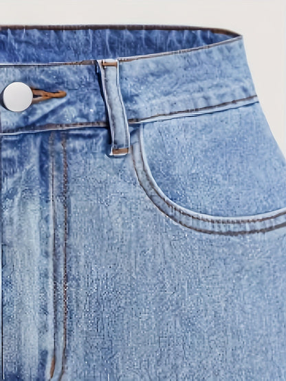Damen Jeans Minirock mit Taschen und Schleifen – Modischer Streetstyle für Freizeit und Alltag