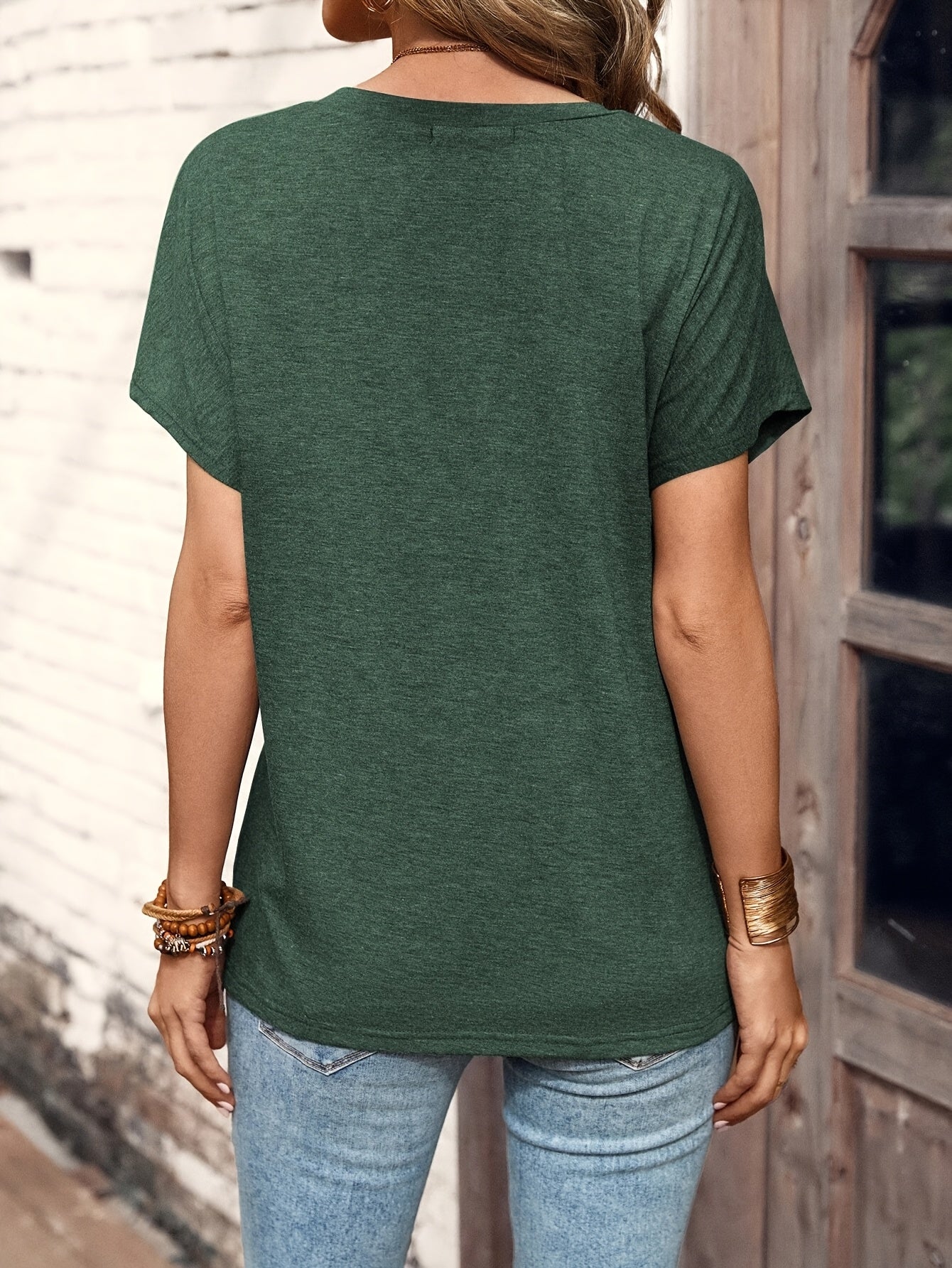 Damen Freizeitshirt mit Knopfleiste und Kurzarm – Lässiger Alltagslook