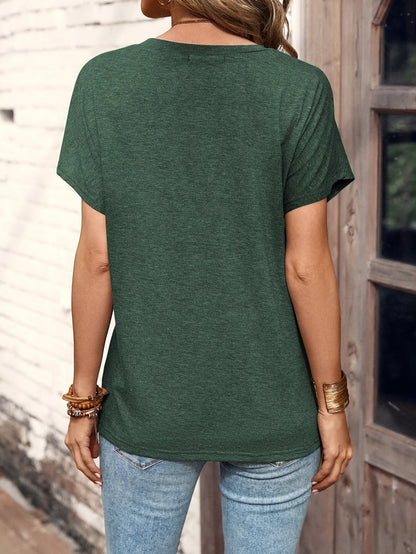 Damen Freizeitshirt mit Knopfleiste und Kurzarm – Lässiger Alltagslook
