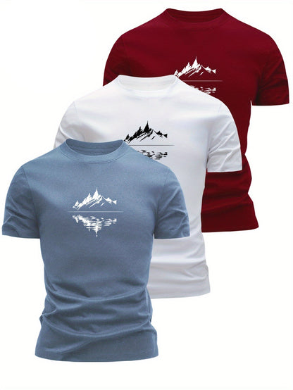 Herren T-Shirt mit Bergmotiv – Modernes Freizeitshirt für Outdoor und Alltag