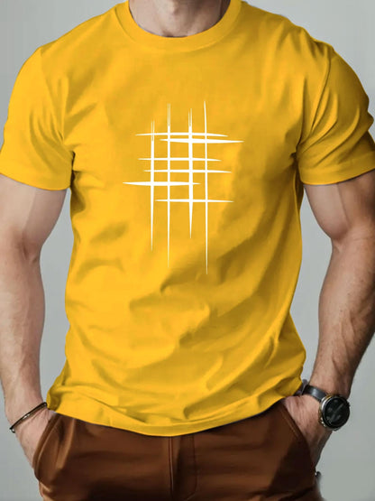 Herren Grafik T-Shirt mit modernem Linien-Design – Lässiges Statement für Alltag und Freizeit