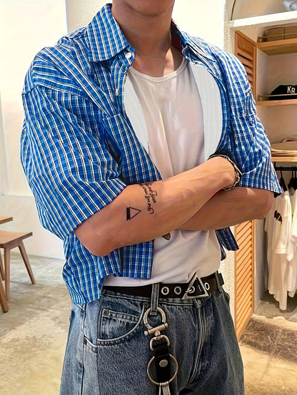 Herren Kurzarm-Hemd im modernen Streetstyle Look – Lässiges Oversize Design für Alltag und Freizeit