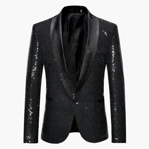 Herren Smoking Sakko mit Pailletten – Eleganter Blazer für festliche Anlässe und Abendveranstaltungen