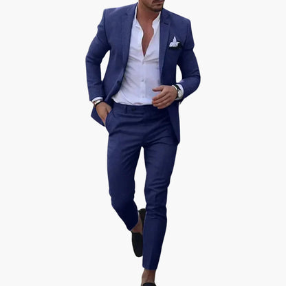 Herren Slim Fit Sommeranzug – Eleganter Business & Freizeit 2-Teiler für stilvolle Anlässe