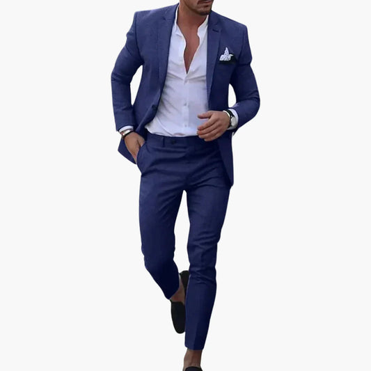 Herren Slim Fit Sommeranzug – Eleganter Business & Freizeit 2-Teiler für stilvolle Anlässe