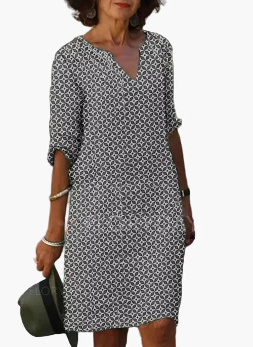 Damen Sommer Freizeitkleid mit Muster – Luftig, Bequem & Vielseitig für Alltag und Urlaub