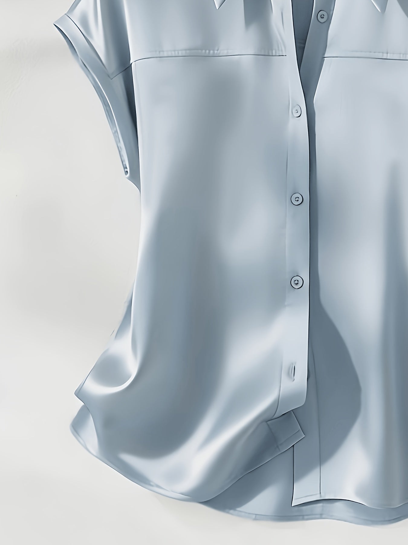 Damen Bluse mit Knopfleiste und Kragen – Elegante Kurzarmbluse für Büro und Alltag