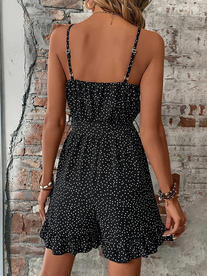 Damen Sommer Jumpsuit mit Punkten – Eleganter Einteiler für Freizeit & Urlaub
