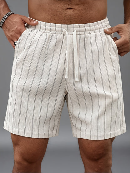 Herren Freizeithorts mit Nadelstreifen und Kordelzug – Stilvolle Sommer-Shorts für Alltag und Sport