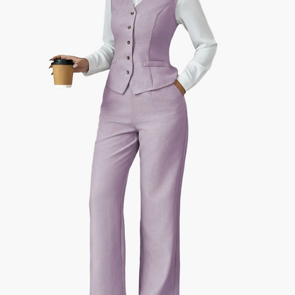 Damen Business Anzug mit Weste und Hose – Eleganter Büro-Look für stilbewusste Frauen