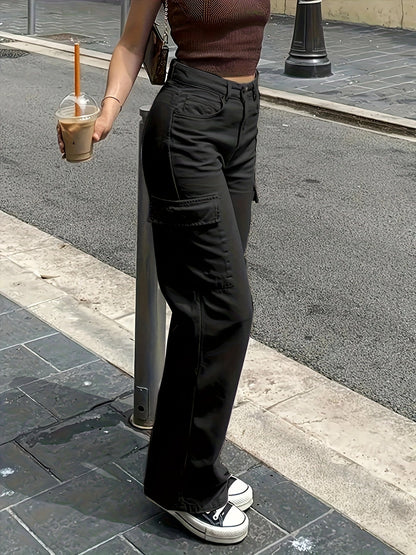 Damen Cargo Hose mit weitem Bein – Modische Freizeit- und Streetwear Hose für Frühling und Sommer
