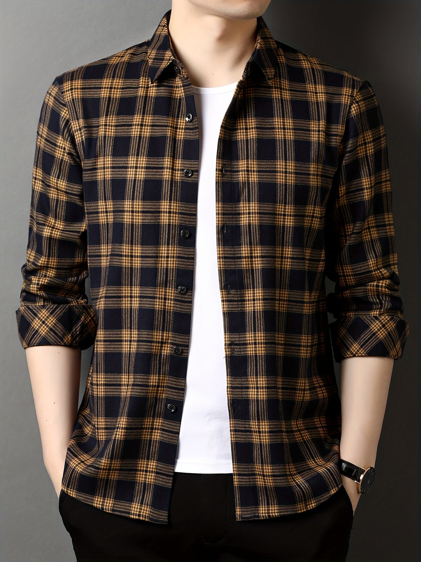 Herren Karohemd Modern Fit – Elegantes Business und Freizeit Hemd