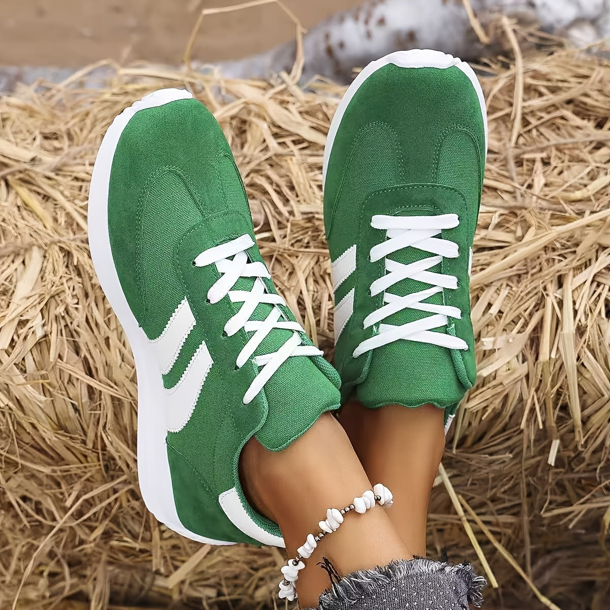 Damen Sneaker Freizeit Retro Sportlicher Look für Alltag und Freizeit