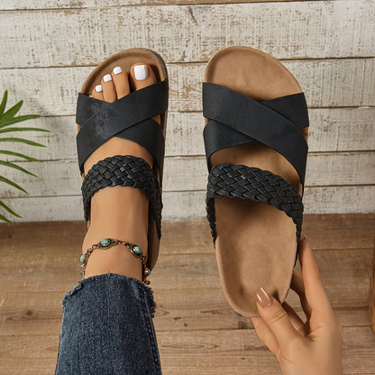 Damen Komfort Plateau-Sandalen mit Geflochtenen Riemen – Stilvolle Freizeitschuhe für Alltag und Urlaub