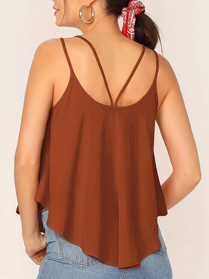 Damen Elegantes Lockeres Camisole Top mit Doppelträgern – Modern und Vielseitig für Alltag und Freizeit