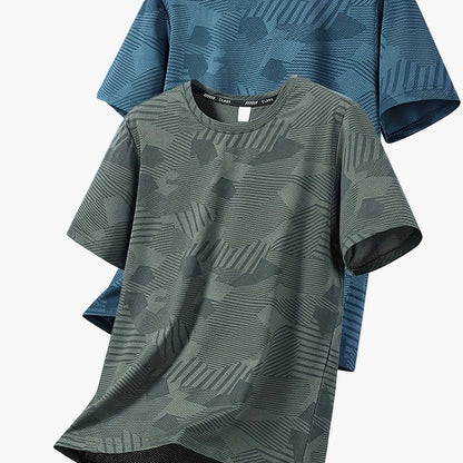 Herren Funktions-T-Shirts – Lässige Sommeroberteile mit tropischem Muster, ideal für Freizeit und Sport