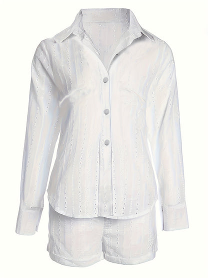 Damen Sommer-Set Bluse und Shorts – Elegantes Casual Outfit für Freizeit & Urlaub