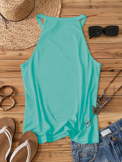 Damen Tanktop im Boho-Stil mit Spruch und Sonnenmotiv – Perfekt für den Sommer, Freizeit & Strand