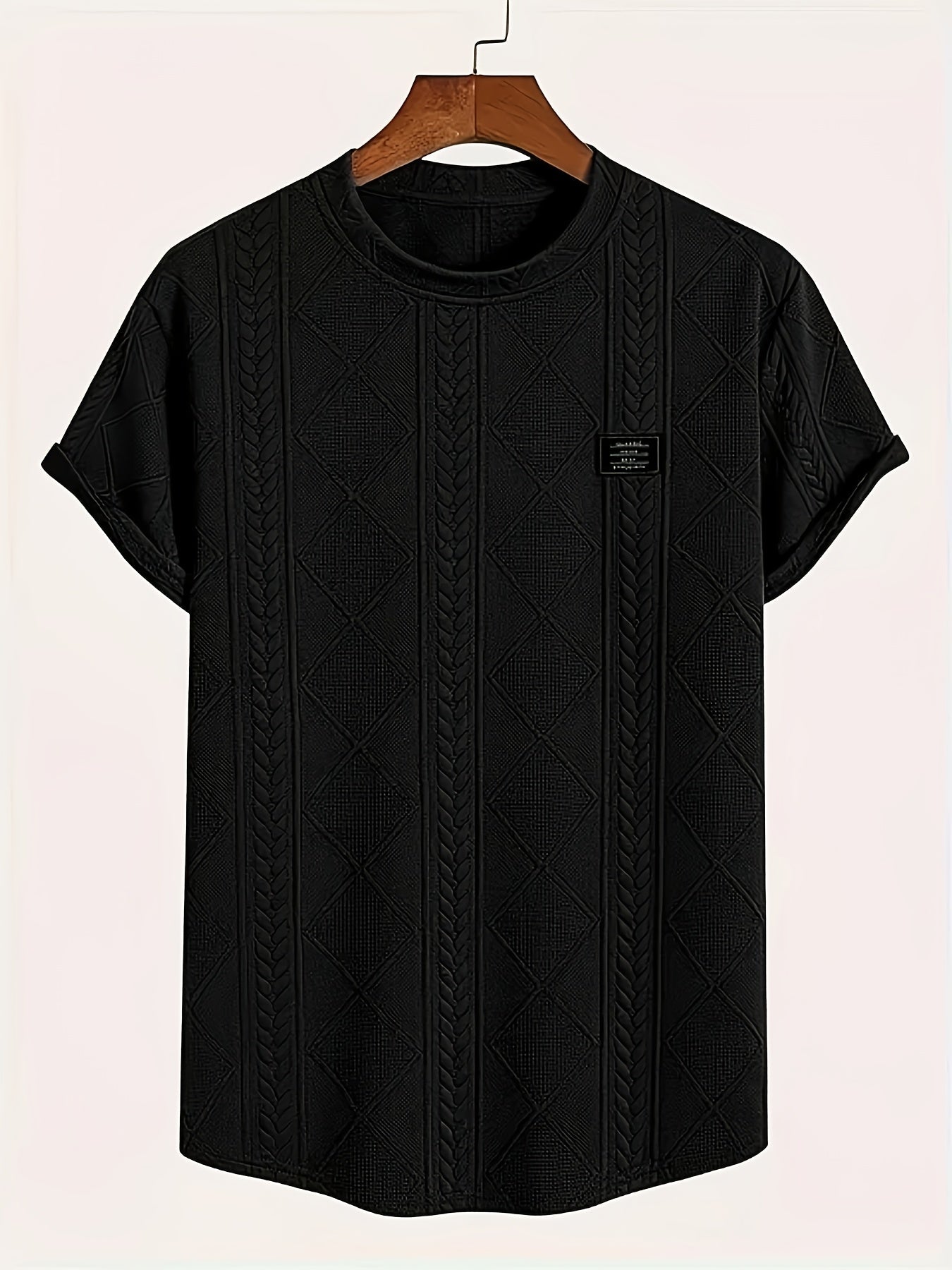 Herren T-Shirt im Strickmuster-Design – Lässiger Style für Alltag und Freizeit