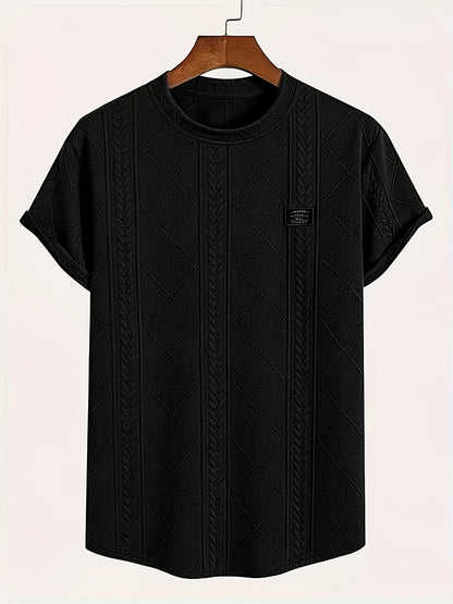 Herren T-Shirt im Strickmuster-Design – Lässiger Style für Alltag und Freizeit