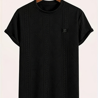 Herren T-Shirt im Strickmuster-Design – Lässiger Style für Alltag und Freizeit