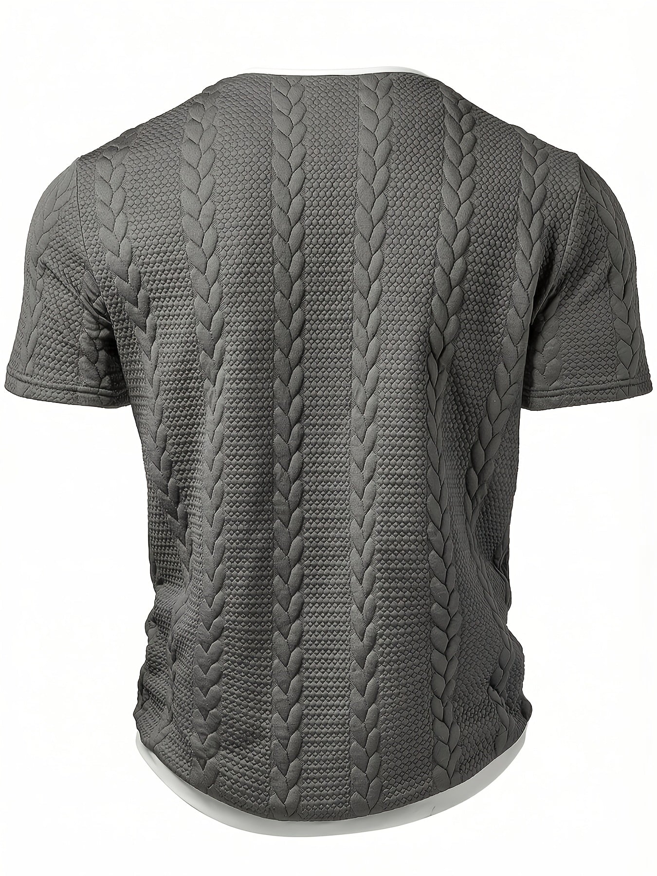 Herren Strick-T-Shirt mit Zopfmuster – Modisches Freizeitshirt für Alltag und Wochenende