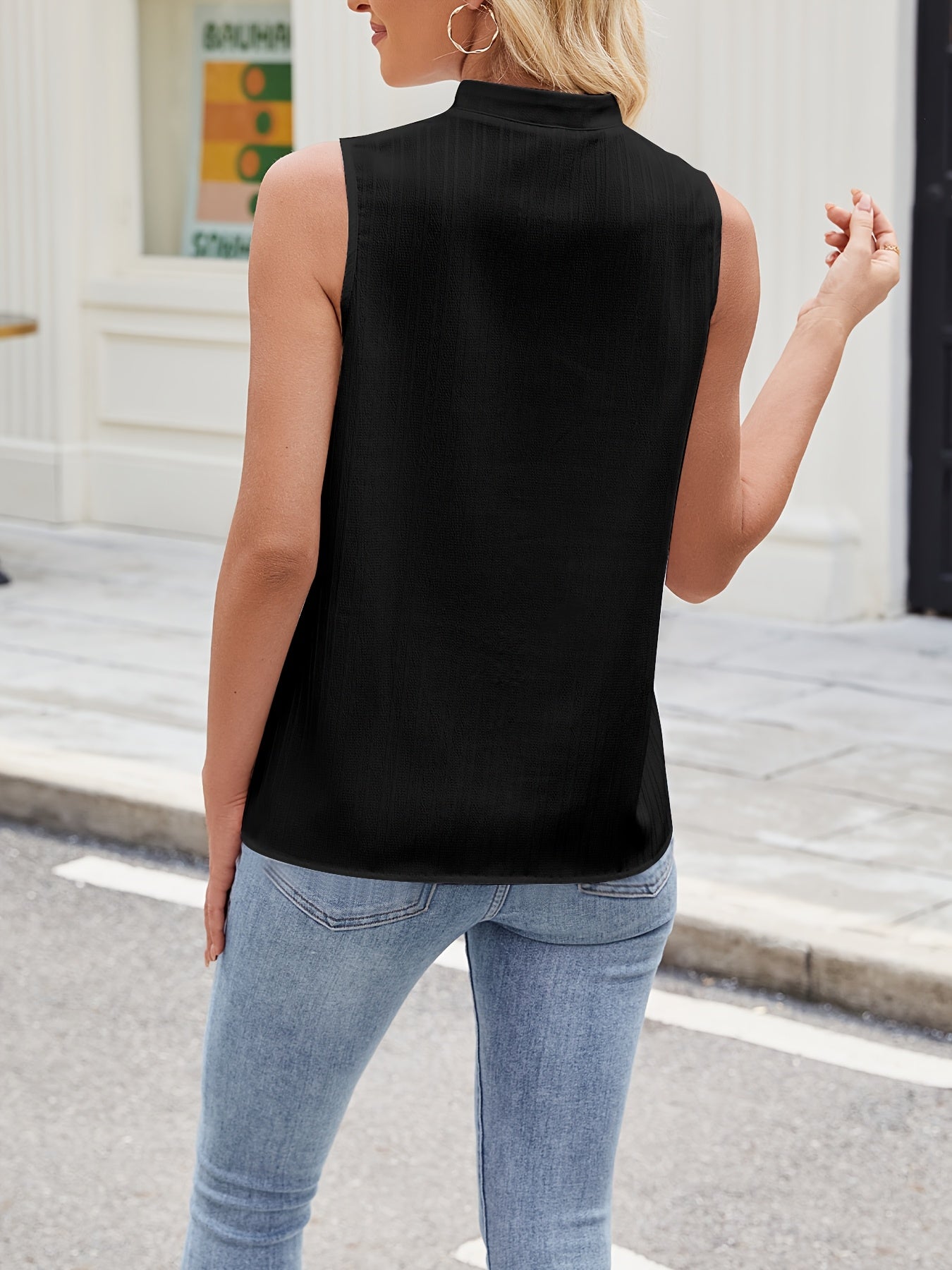 Damen Elegante Ärmellose Bluse mit Spitzendetail für Freizeit und Büro
