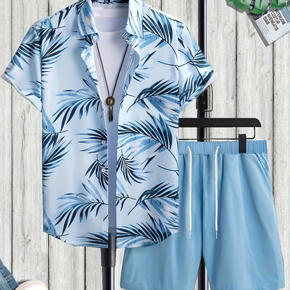 Herren Sommer Set – Tropisches Freizeit Hemd mit Shorts, ideal für Urlaub und Strand
