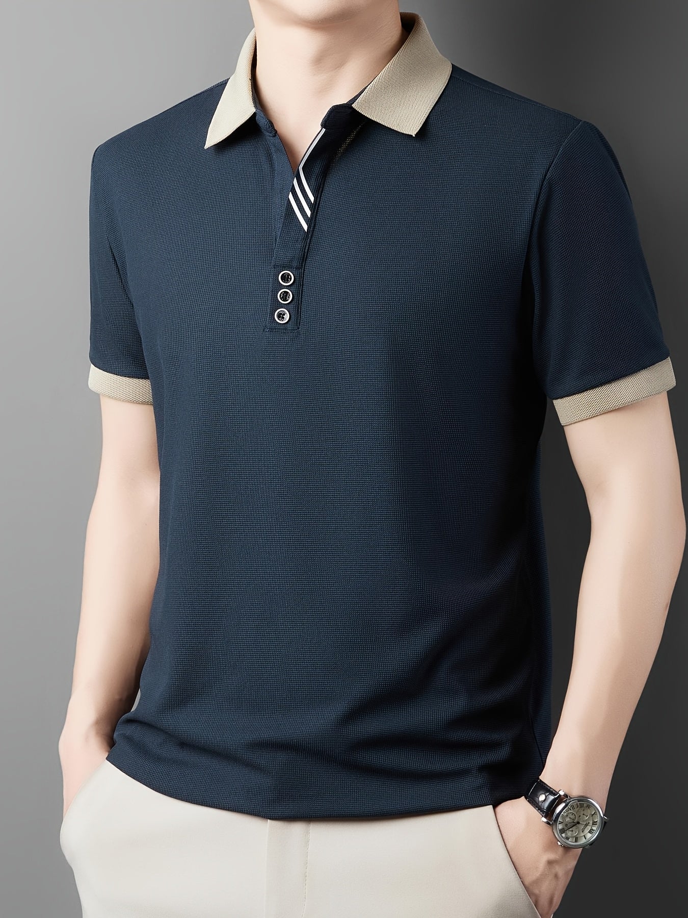 Herren Polohemd mit Kontrastkragen – Stilvolles Freizeit- und Business-Poloshirt