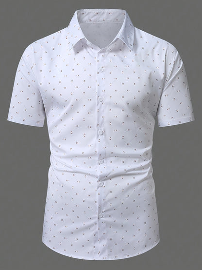 Herren Kurzarm Business Hemd Modern Fit – Elegantes Freizeithemd mit dezentem Muster, ideal fürs Büro und festliche Anlässe