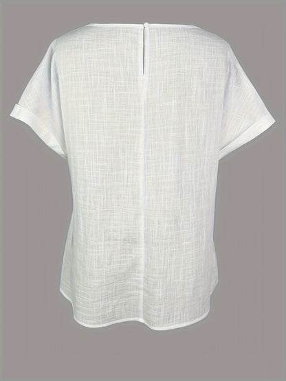 Damen Sommer Bluse mit Spitze und kurzen Ärmeln – Elegante Freizeitmode für Alltag & Urlaub