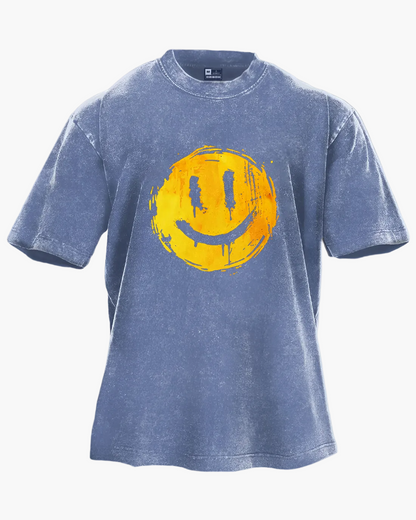 Unisex Oversize T-Shirt mit Smiley Print – Streetwear Style für Alltag & Freizeit