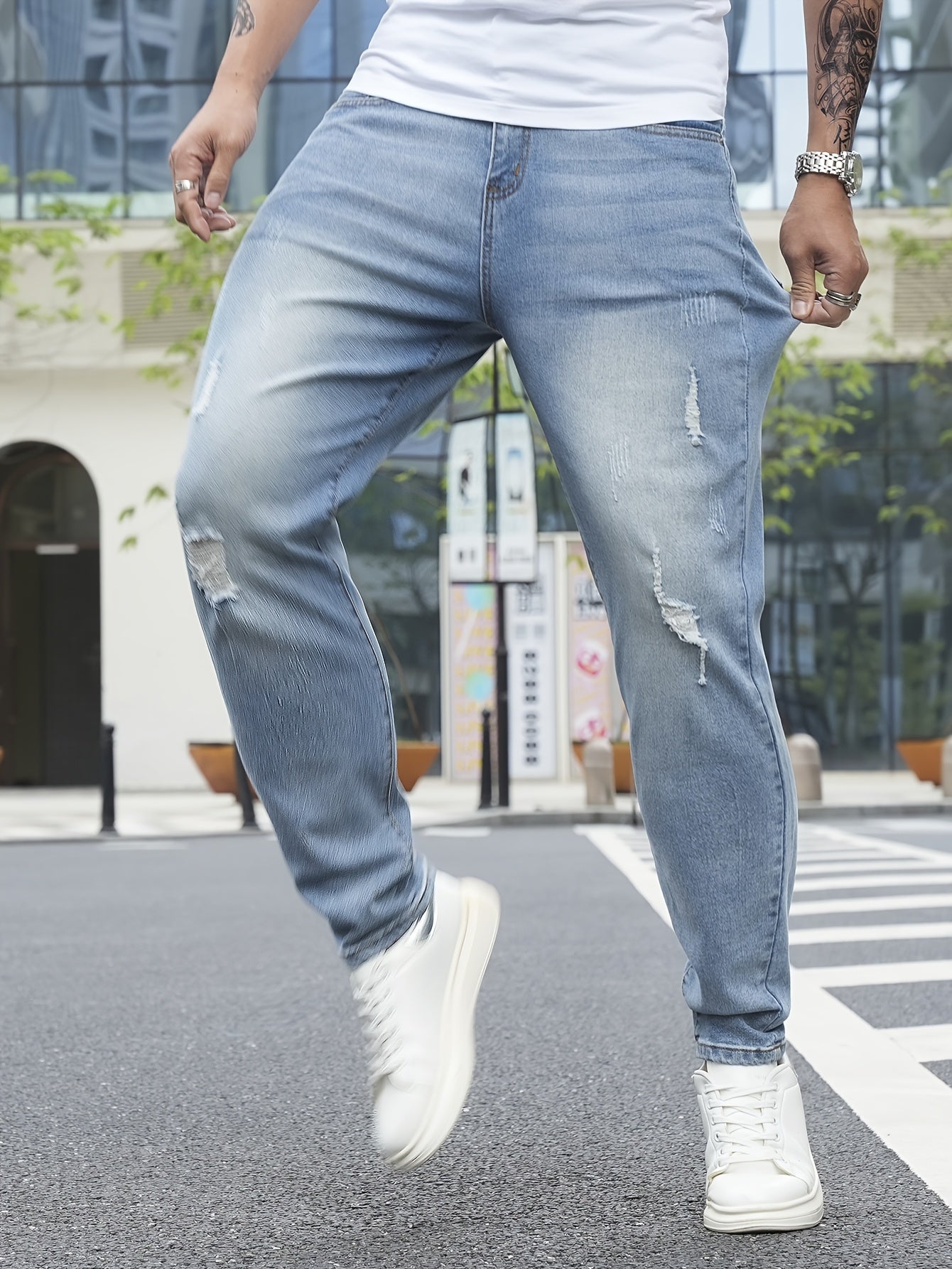Herren Jeans im Distressed Streetstyle Look – Lässige Freizeitjeans