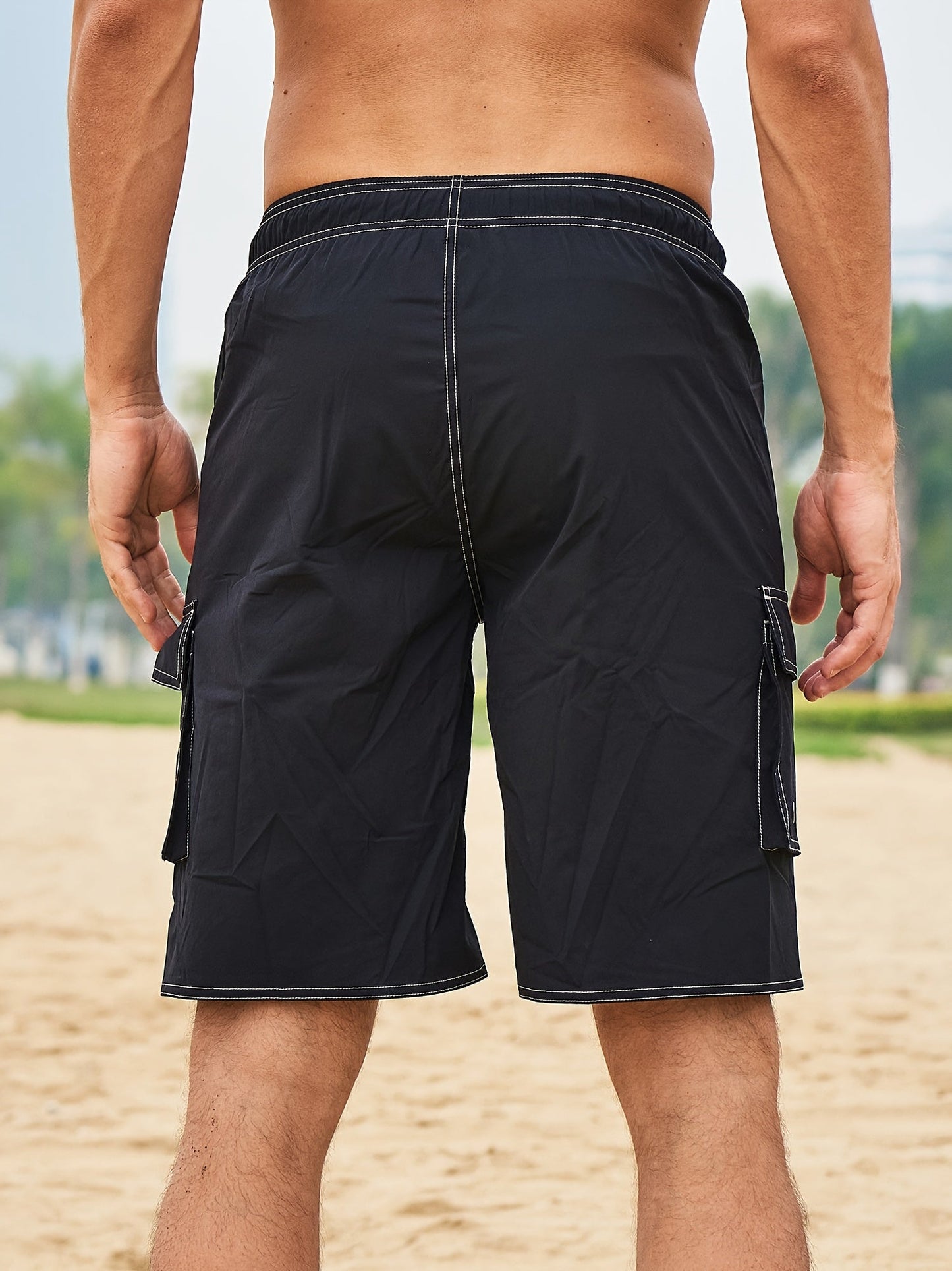 Herren Badeshorts mit integrierter Innenhose – Sportliche Bermudashorts für Strand und Freizeit