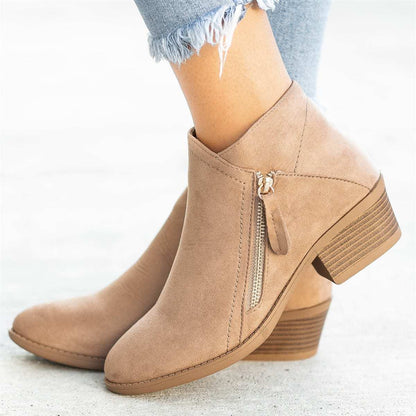 Zoe – Damenstiefeletten mit Seitlichem Reißverschluss und Niedrigem Absatz
