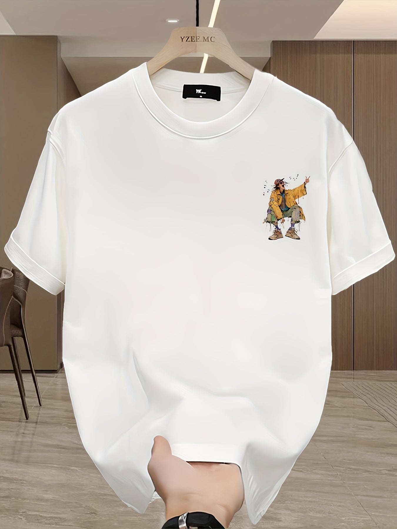Herren Urban Streetwear T-Shirt mit künstlerischem Grafikdruck – Modernes Freizeitshirt