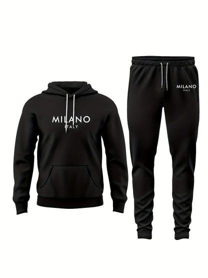Herren Milano Italy Trainingsanzug – Modischer Freizeit Hoodie & Jogginghose Set für Alltag und Sport