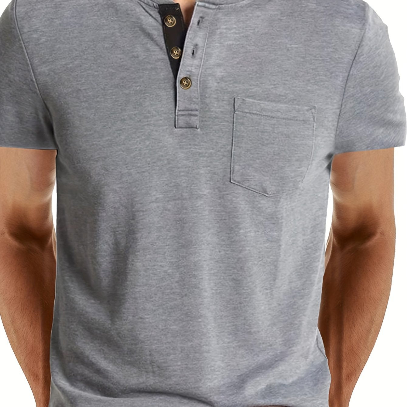 Herren Henley T-Shirt Kurzarm mit Knopfleiste – Casual Freizeitshirt