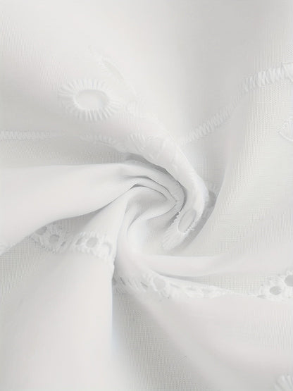 Damen Sommerkleid mit Spitze und Stickerei – Elegantes Freizeitkleid für Strand und Gartenparty