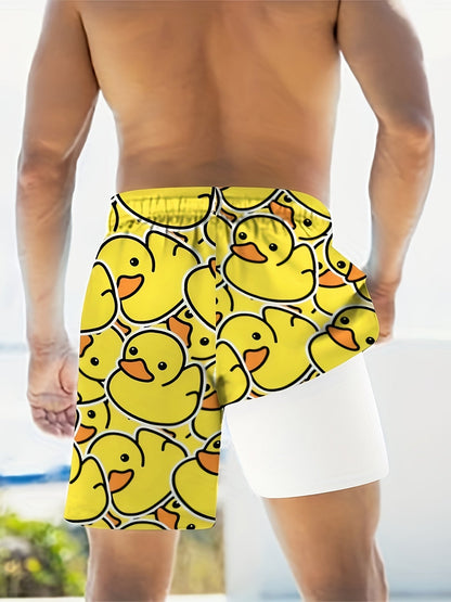 Herren Badeshorts mit Gummienten-Motiv – Lustige Schwimmshorts für Strand und Pool