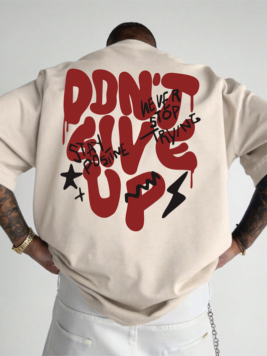 Herren Oversize Streetwear T-Shirt mit Motivdruck und inspirierendem Spruch – Urban Style für Freizeit & Motivation
