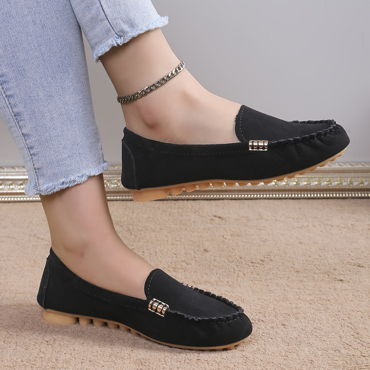 Damen Mokassin-Slipper – Bequeme Freizeitschuhe im eleganten Look